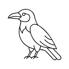 Obraz premium raven icon, raven line art - simple line art of raven, perfect for raven logos and icons