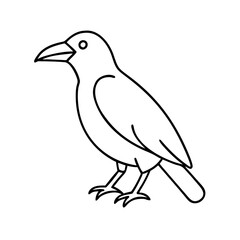 raven icon, raven line art - simple line art of raven, perfect for raven logos and icons