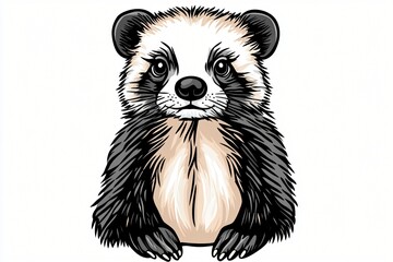 Adorable Baby Raccoon Portrait Illustration Perfect for Children's Books and Cute Animal Designs