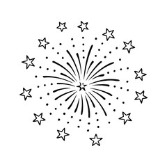 red white and blue fireworks icon, red white and blue fireworks line art - simple line art of red white and blue fireworks, perfect for red white and blue fireworks logos and icons