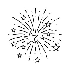 Obraz premium red white and blue fireworks icon, red white and blue fireworks line art - simple line art of red white and blue fireworks, perfect for red white and blue fireworks logos and icons