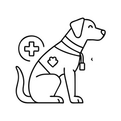 rescue dog icon, rescue dog line art - simple line art of rescue dog, perfect for rescue dog logos and icons