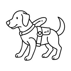 rescue dog icon, rescue dog line art - simple line art of rescue dog, perfect for rescue dog logos and icons