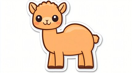 Adorable Cartoon Camel Illustration Cute Animal Design Perfect for Kids Products Stickers and Children's Books