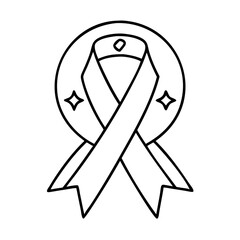ribbon of peace icon, ribbon of peace line art - simple line art of ribbon of peace, perfect for ribbon of peace logos and icons