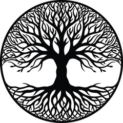 Circular Mandala Tree Vector