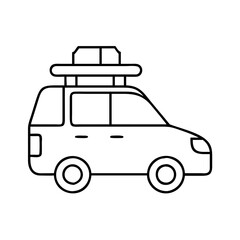 road trip car icon, road trip car line art - simple line art of road trip car, perfect for road trip car logos and icons