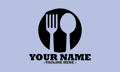 fork and spoon set on logo background, spoon and fork logo icon, illustration spoon and fork vector, fork and spoon logos are suitable for restaurant logos