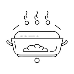 roasting pan icon, roasting pan line art - simple line art of roasting pan, perfect for roasting pan logos and icons