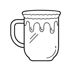 rustic mug icon, rustic mug line art - simple line art of rustic mug, perfect for rustic mug logos and icons