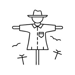 scarecrow icon, scarecrow line art - simple line art of scarecrow, perfect for scarecrow logos and icons