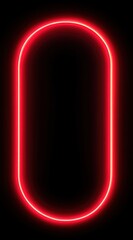 Red neon oval frame, dark background, graphic design element