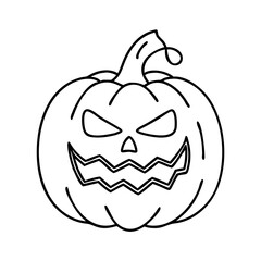 scary pumpkin face icon, scary pumpkin face line art - simple line art of scary pumpkin face, perfect for scary pumpkin face logos and icons