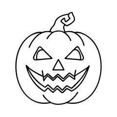 scary pumpkin face icon, scary pumpkin face line art - simple line art of scary pumpkin face, perfect for scary pumpkin face logos and icons