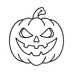 scary pumpkin face icon, scary pumpkin face line art - simple line art of scary pumpkin face, perfect for scary pumpkin face logos and icons