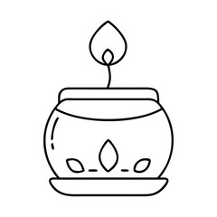scented candle icon, scented candle line art - simple line art of scented candle, perfect for scented candle logos and icons