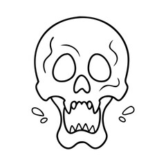 screaming skull icon, screaming skull line art - simple line art of screaming skull, perfect for screaming skull logos and icons