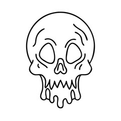 screaming skull icon, screaming skull line art - simple line art of screaming skull, perfect for screaming skull logos and icons
