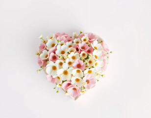 Obraz premium Mother’s Day Floral Heart, isolated white background 
