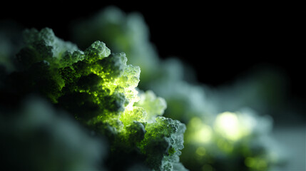 Abstract, light-green, lumpy cluster
