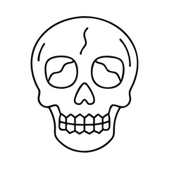 skull icon, skull line art - simple line art of skull, perfect for skull logos and icons