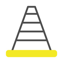 Stylized depiction of safety cone for road work or construction site
