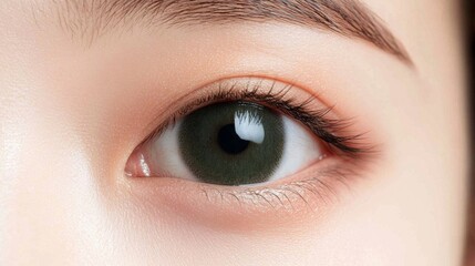 Obraz premium A woman's eye is shown in a close up