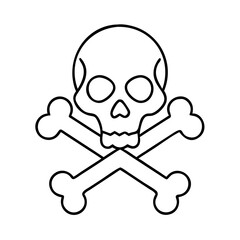 skull and crossbones icon, skull and crossbones line art - simple line art of skull and crossbones, perfect for skull and crossbones logos and icons