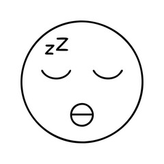Fototapeta premium sleeping emoji icon, sleeping emoji line art - simple line art of sleeping emoji, perfect for sleeping emoji logos and icons