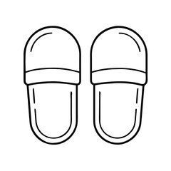 slippers icon, slippers line art - simple line art of slippers, perfect for slippers logos and icons