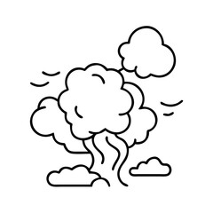 smoke rising icon, smoke rising line art - simple line art of smoke rising, perfect for smoke rising logos and icons