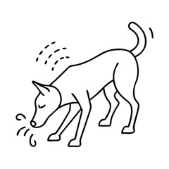 sniffing dog icon, sniffing dog line art - simple line art of sniffing dog, perfect for sniffing dog logos and icons