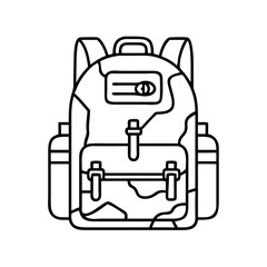 soldier s backpack icon, soldier s backpack line art - simple line art of soldier s backpack, perfect for soldier s backpack logos and icons
