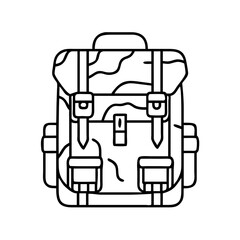 soldier s backpack icon, soldier s backpack line art - simple line art of soldier s backpack, perfect for soldier s backpack logos and icons