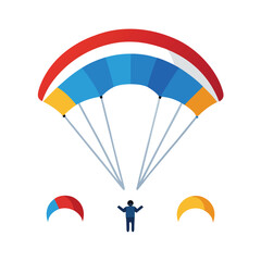 Paraglider set icon isolated on white background