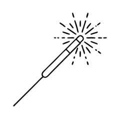 sparkler icon, sparkler line art - simple line art of sparkler, perfect for sparkler logos and icons