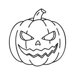 spooky jack o lantern icon, spooky jack o lantern line art - simple line art of spooky jack o lantern, perfect for spooky jack o lantern logos and icons