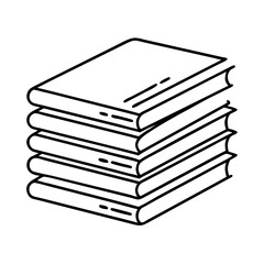 stack of books icon, stack of books line art - simple line art of stack of books, perfect for stack of books logos and icons