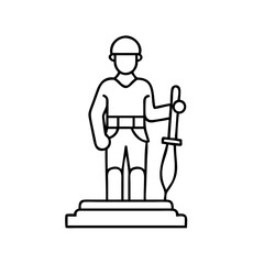statue of a soldier icon, statue of a soldier line art - simple line art of statue of a soldier, perfect for statue of a soldier logos and icons