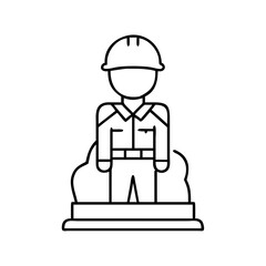 statue of a soldier icon, statue of a soldier line art - simple line art of statue of a soldier, perfect for statue of a soldier logos and icons