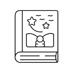storybook icon, storybook line art - simple line art of storybook, perfect for storybook logos and icons