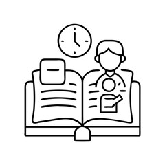 storytime icon, storytime line art - simple line art of storytime, perfect for storytime logos and icons