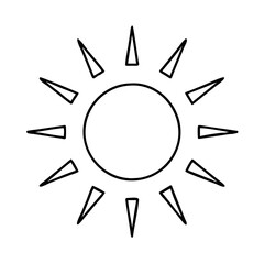 sun with rays icon, sun with rays line art - simple line art of sun with rays, perfect for sun with rays logos and icons