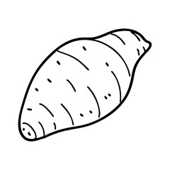 sweet potato icon, sweet potato line art - simple line art of sweet potato, perfect for sweet potato logos and icons