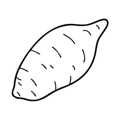 sweet potato icon, sweet potato line art - simple line art of sweet potato, perfect for sweet potato logos and icons