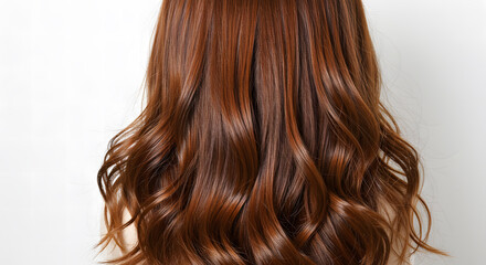 Naklejka premium Back View of Long Brown Hair