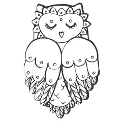 Hand-drawn Owl Sketch Illustration