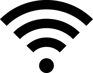 Smart flat wifi black icon sign for wireless connection or internet spot  designation  or marking free zone of  whyphy