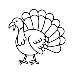 thanksgiving turkey icon, thanksgiving turkey line art - simple line art of thanksgiving turkey, perfect for thanksgiving turkey logos and icons