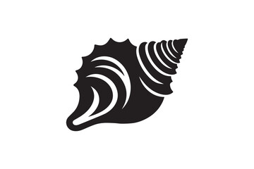Obraz premium simple and unobtrusive Conch Shell vector silhouette illustration isolated in white background